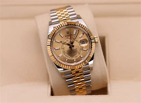 rolex sky dweller two tone champagne